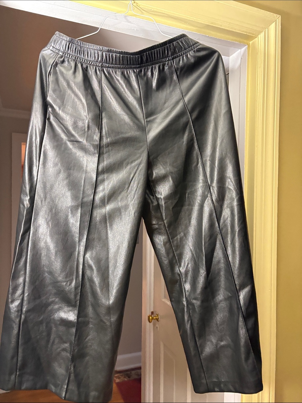 Velvet by Graham & Spencer Faux Leather Wide-Leg Pants - Black